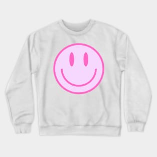 Smiley Face in Pink Crewneck Sweatshirt